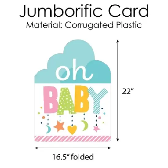 Big Dot of Happiness Colorful Baby Shower - Baby Shower Giant Greeting Card - Big Shaped Jumborific Card image {3}
