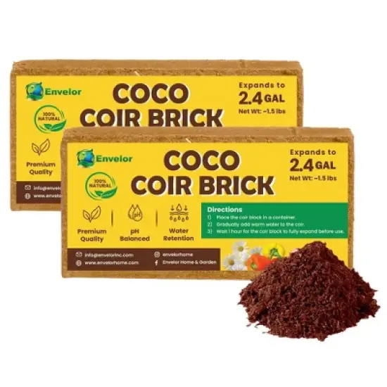 Envelor Coco Coir Brick Potting Soil image {6}