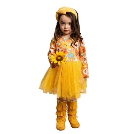 Girls Autumn Blooms Sparkle Tutu Dress - Mia Belle Girls image {5}