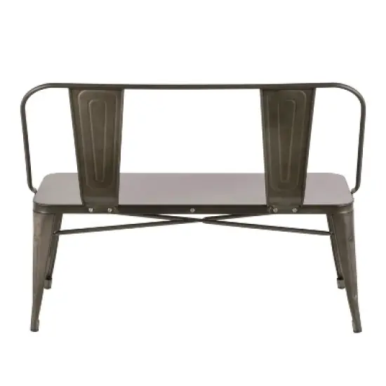 Oregon Industrial Metal Dining Entryway Bench- LumiSource image {3}