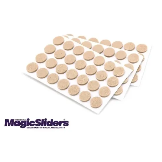 Magic Sliders 84pk 3/8" Round HD Self-Stick Adhesive Pads Oatmeal image {2}