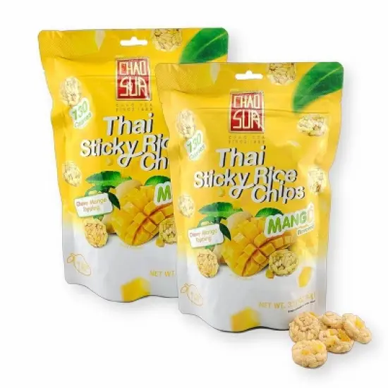 Chao Sua Thai Sticky Rice Chips Mango Flavored 3.17 Oz. (Pack of 2) image {8}