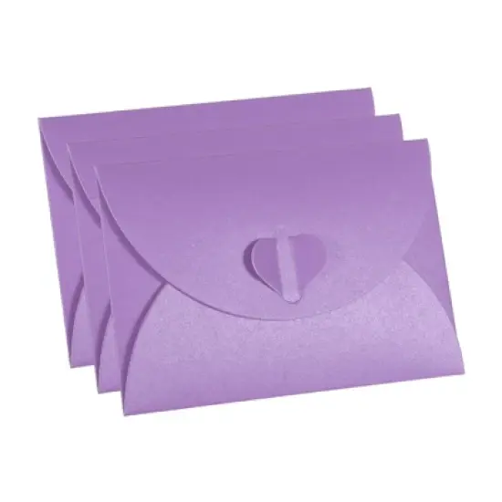 Unique Bargains Mini Pearlescent Paper Heart Shaped Clasp Envelopes 12 Pcs image {11}