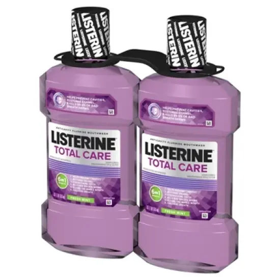 Listerine Total Care Anticavity Fluoride Mouthwash - 33.8 fl oz/2pk image {3}