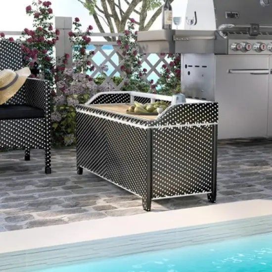 2pc Maksville Aluminum Patio Loveseat & Storage Bench - miBasics
 image {5}