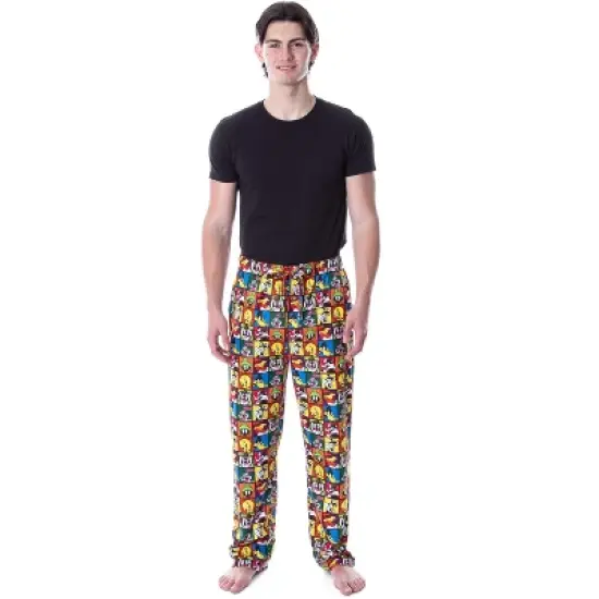 Looney Tunes Men's Character Grid Allover Print Sleep Lounge Pajama Pants Multicolored image {2}