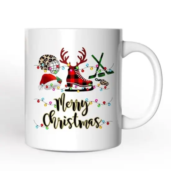 Personalized Mug Hockey Buffalo Plaid Christmas, Team and Coaches Gift Non-Custom 12oz image {3}