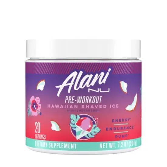 Alani Nutrition Pre-Workout Energy Supplement Powder - Hawaiian Shaved Ice - 7.2oz image {3}