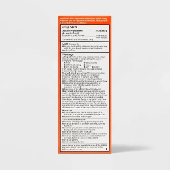 Ibuprofen 100mg Child DF NSAID Berry Suspension - 8 fl oz - up&up&trade; image {2}