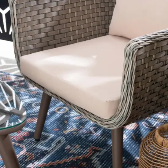 3pc Bertram Outdoor Wicker Conversation Set Gray - Linon image {11}