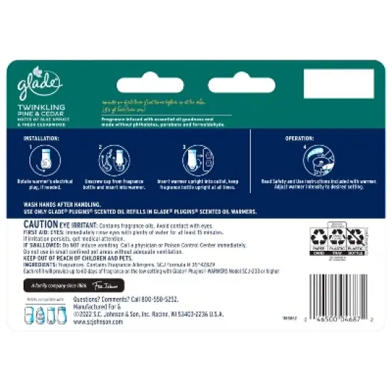 Glade PlugIns Scented Oil Air Freshener - Twinkling Pine & Cedar - 4.69oz/7pk image {2}