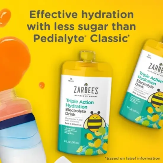 Zarbee's Triple Action Liquid Hydration Pouches - Lemon Lime - 5 fl oz/3ct image {4}