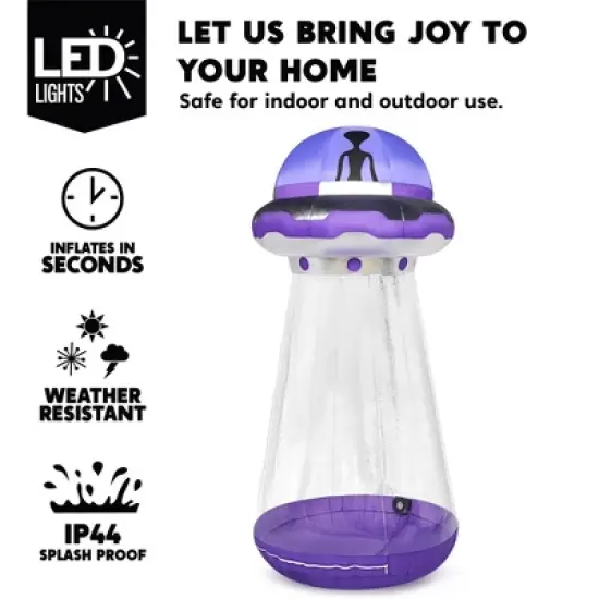 Joyfy 9 FT Halloween Inflatable Outdoor Decoration, Inflatable Purple UFO with Built-in LEDs for Halloween Party Yard Garden Lawn Outside Decoration image {1}