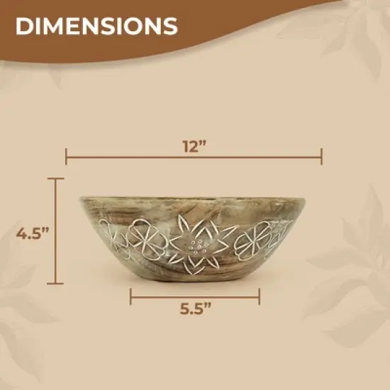 Mela Artisans Suru Valley Bowl Large in Natural over White image {3}