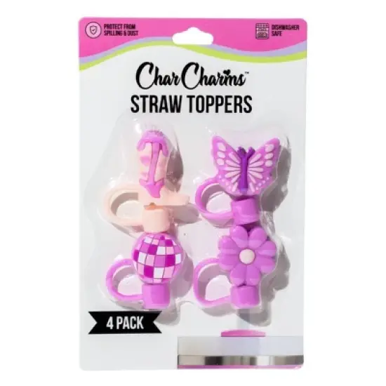 CharCharms 4pk Girly Straw Toppers image {7}