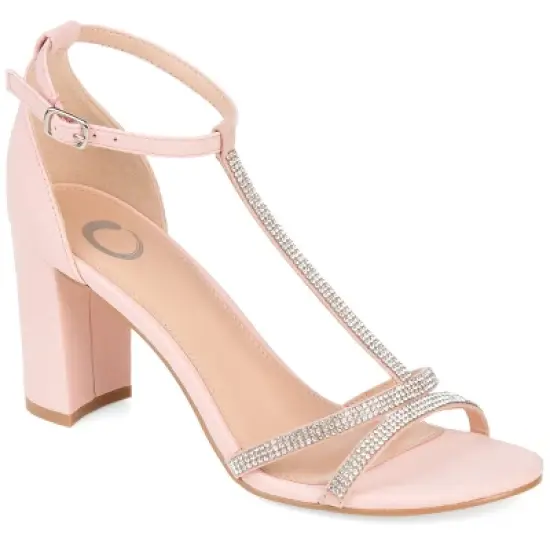 Journee Collection Womens Denali Open Toe Mid Block Heel Pumps image {10}