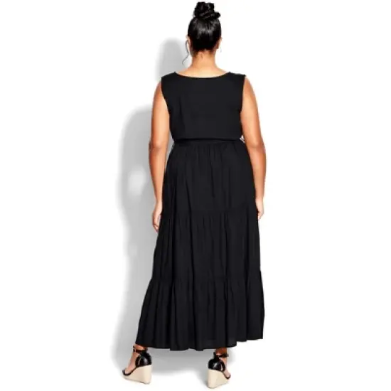 Women's Plus Size Seashore Maxi Dress - black | LORALETTE image {1}