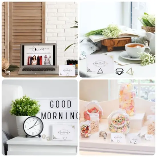 Unique Bargains Carbon Steel Table Number Round Mini Place Card Holders 1" x 1.2" image {3}