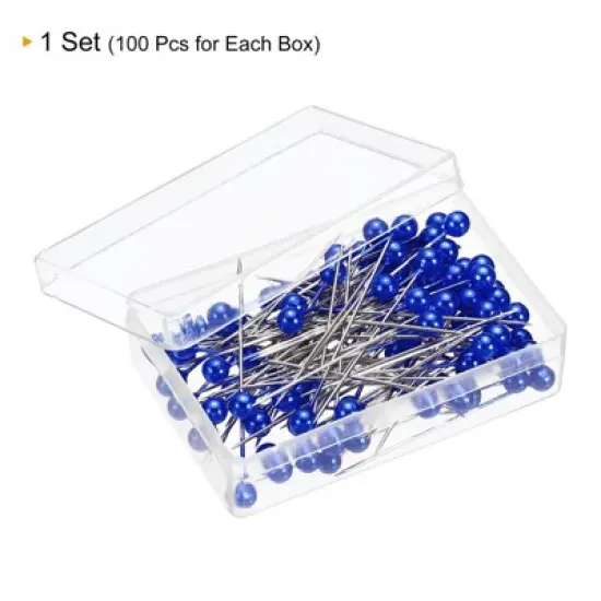 Unique Bargains Pearlized Sewing Stainless Steel Ball Head Needle Straight Quilting Pins image {2}