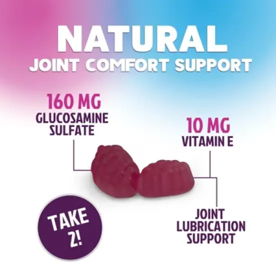 Joint Support Gummies Glucosamine Plus Vitamin E, Joint Support Supplement - Back, Knees & Hands - 60 Gummies By Nature's Nutrition image {4}