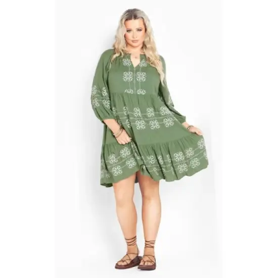 Women's Plus Size DRESS LADY LUXE EMB | AVEOLOGY image {3}