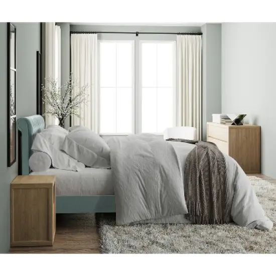 Deirdre Upholstered High-end beds  Lighted Sleigh Platform Bed with Headboard and Footboard | ARTFUL LIVING DESIGN image {3}