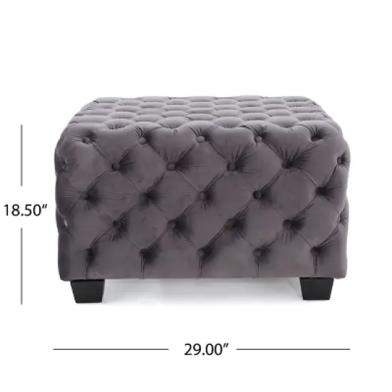 Jaymee New Velvet Ottoman - Christopher Knight Home image {4}