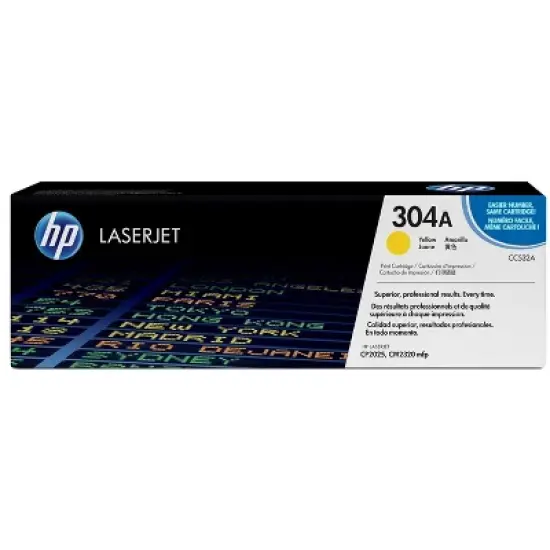HP 304A Yellow Original LaserJet Toner Cartridge, ~2,800 pages, CC532A image {7}