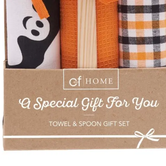 C&F Home Hey Boo Halloween Kitchen Dishtowels & Spoon Gift Bundle Set of 4 image {2}
