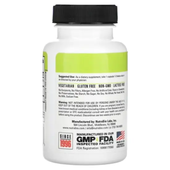 NutraBio 5-HTP, 200 mg, 90 Veggie Capsules image {2}