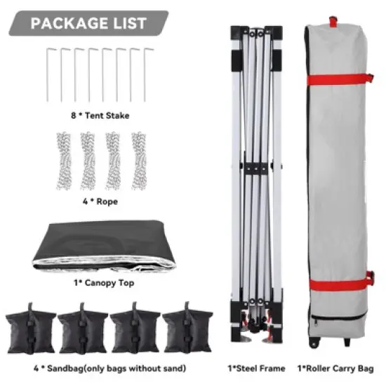 10x10 Pop-up Canopy，Patio Tent，Patented One Push Tent for Outdoor Events Commercial Instant Canopies，Canopy Wind Tunnel Design，with Wheeled Bag image {2}