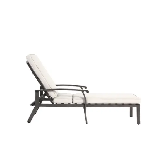 Patio Chaise Lounge Aluminium Cast Lounge Chair with Adjustable Backrest - ModernLuxe image {2}