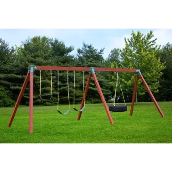 Eastern Jungle Gym 90 Degree Easy 1-2-3 A Frame Heavy Duty Powder Coated Steel Swing Set Middle Bracket for Wooden Playsets with Installation Hardware image {4}