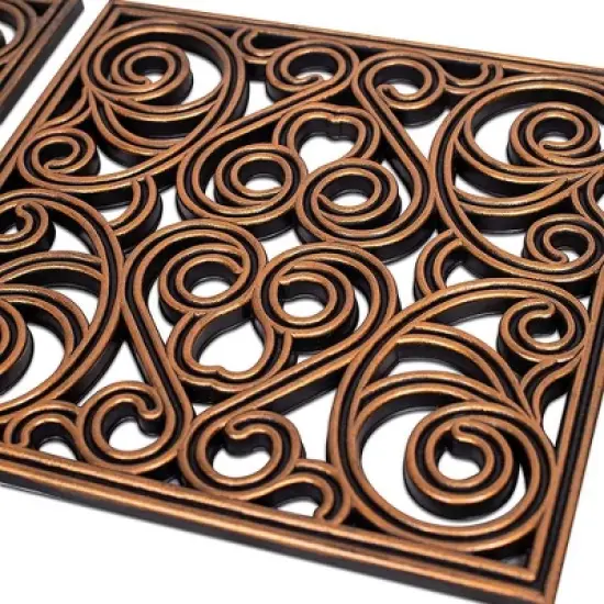 BirdRock Home Rubber Stepping Stone Tiles - 12 x 12" - Set of 3 - Copper image {3}