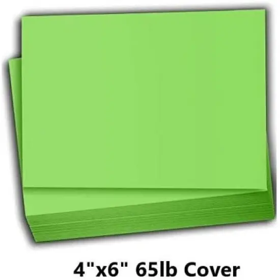 Hamilco Colored Scrapbook Cardstock Paper 4x6 Card Stock Paper 65 lb Cover 100 Pack (Green Apple) image {1}