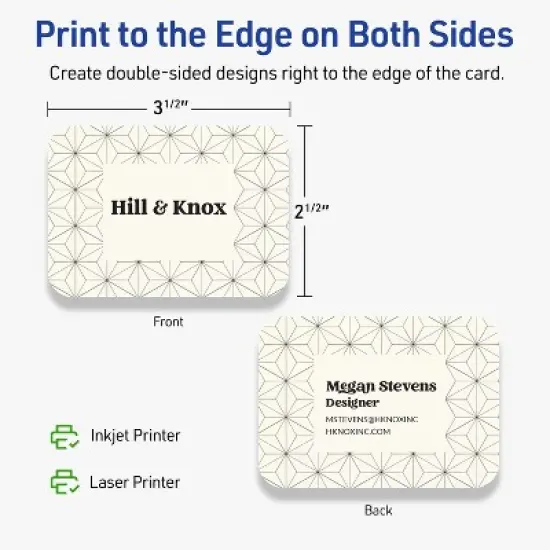 Avery 2-1/2" x 3-1/2" Rounded Corner Cards, Matte Ivory, 60ct image {5}