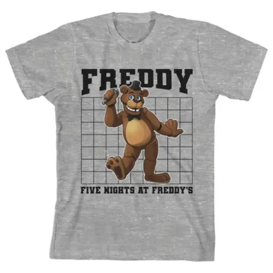 Five Nights At Freddy's Freddy With Microphone Boy's Athletic Heather T-shirt image {6}
