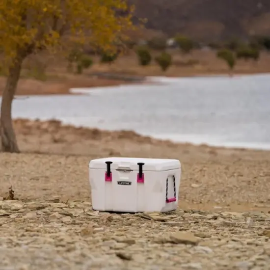 Lifetime 55 Quart High Performance Cooler, White and Pink (91245) image {1}