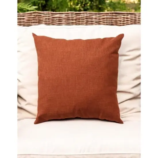 HomeRoots 22" Orange Indoor Outdoor Throw Pillow image {1}