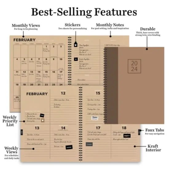 TF Publishing 2024 Weekly/Monthly Planner 11"x9" Book Bound image {6}