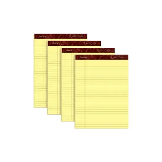 Ampad Gold Fibre Writing Pads Legal/Wide 8 1/2 x 11 3/4 Canary 50 Sheets 4/Pack 20032 image {4}