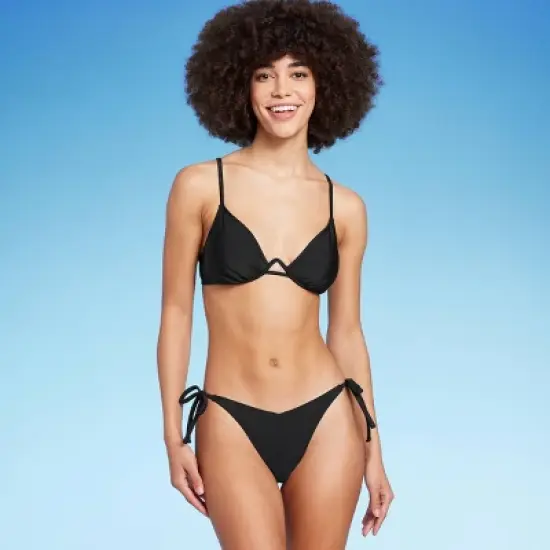 Women's Side-Tie V-Front High Leg Cheeky Bikini Bottom - Wild Fable&trade; image {2}