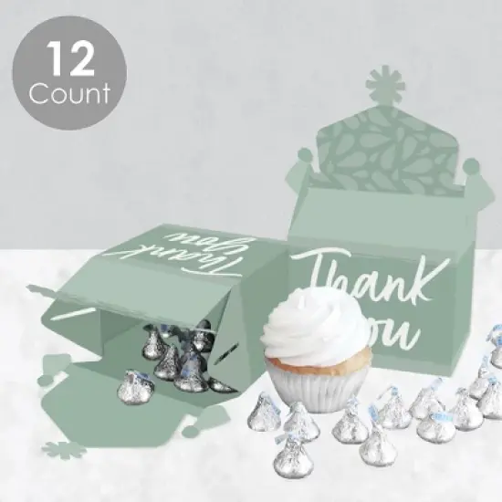 Big Dot of Happiness Sage Green Elegantly Simple - Treat Box Party Favors - Guest Party Favors Goodie Gable Boxes - Set of 12 image {2}