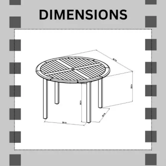 Amazonia 5pc Eucalyptus Round Lovegood Outdoor Patio Dining Set image {3}
