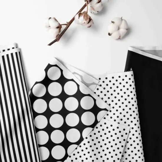 Bacati - Dots Stripes Black/White 10 pc Crib Bedding Set with 2 Crib Fitted Sheets image {1}