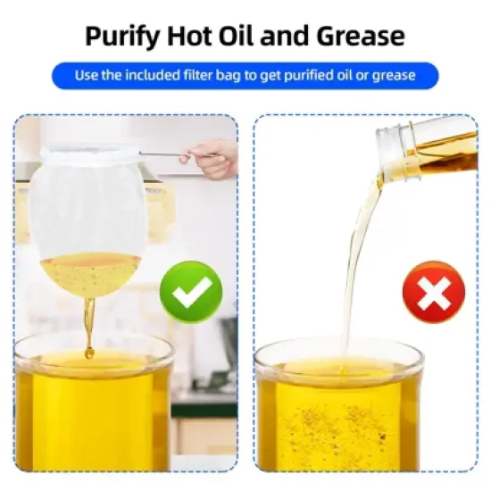 Fryer Grease Bucket 10 Gal Oil Disposal Caddy Steel Fryer Oil Bucket with Rust-Proof Coating Lid Lock Clips Filter Bag Oil Transport Container image {5}
