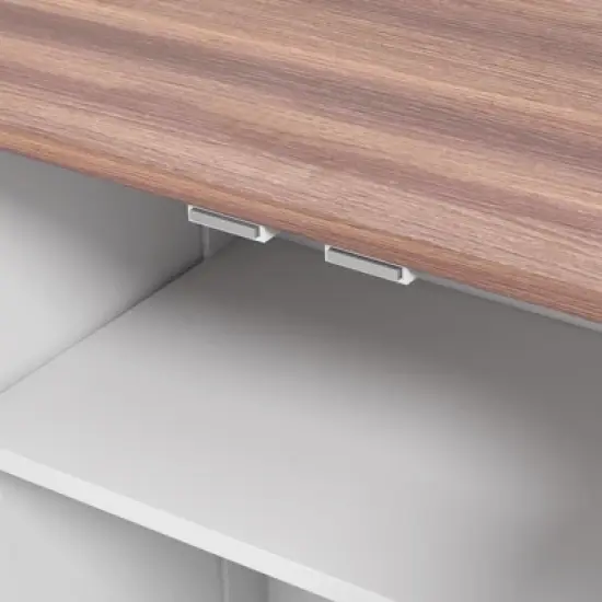 Gulches PawHut Dog Feeding Station with Hidden Bowls & Storage Cabinet - White image {5}