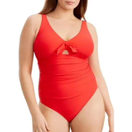 Birdsong Women's Poppy Tie Front Underwire One-Piece - S10180-POP D image {2}
