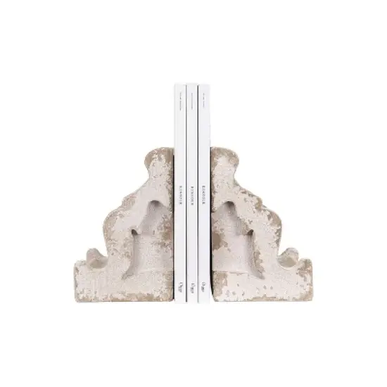 Set of 2 Corbel Shaped Bookends White - Storied Home image {7}