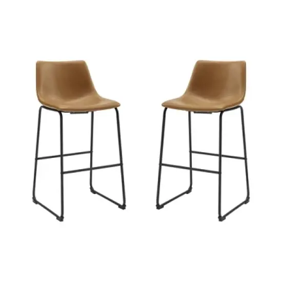 Set of 2 Laslo Modern Upholstered Faux Leather Barstools - Saracina Home image {9}